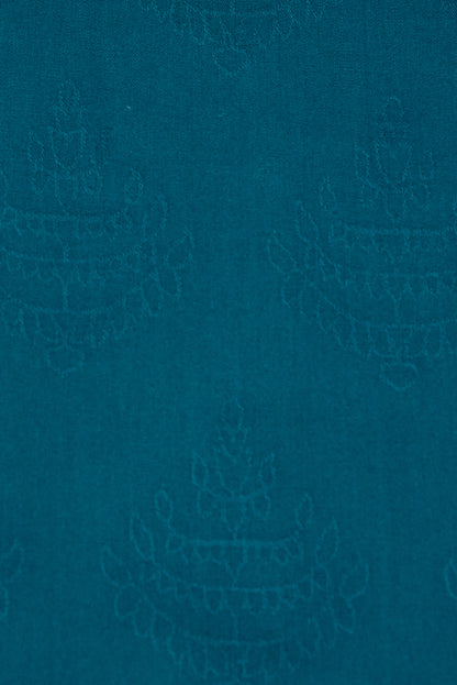 100% Cotton Jacquard Unstitched Fabric – Teal Blue | Co-ord Set & Kurti Fabric