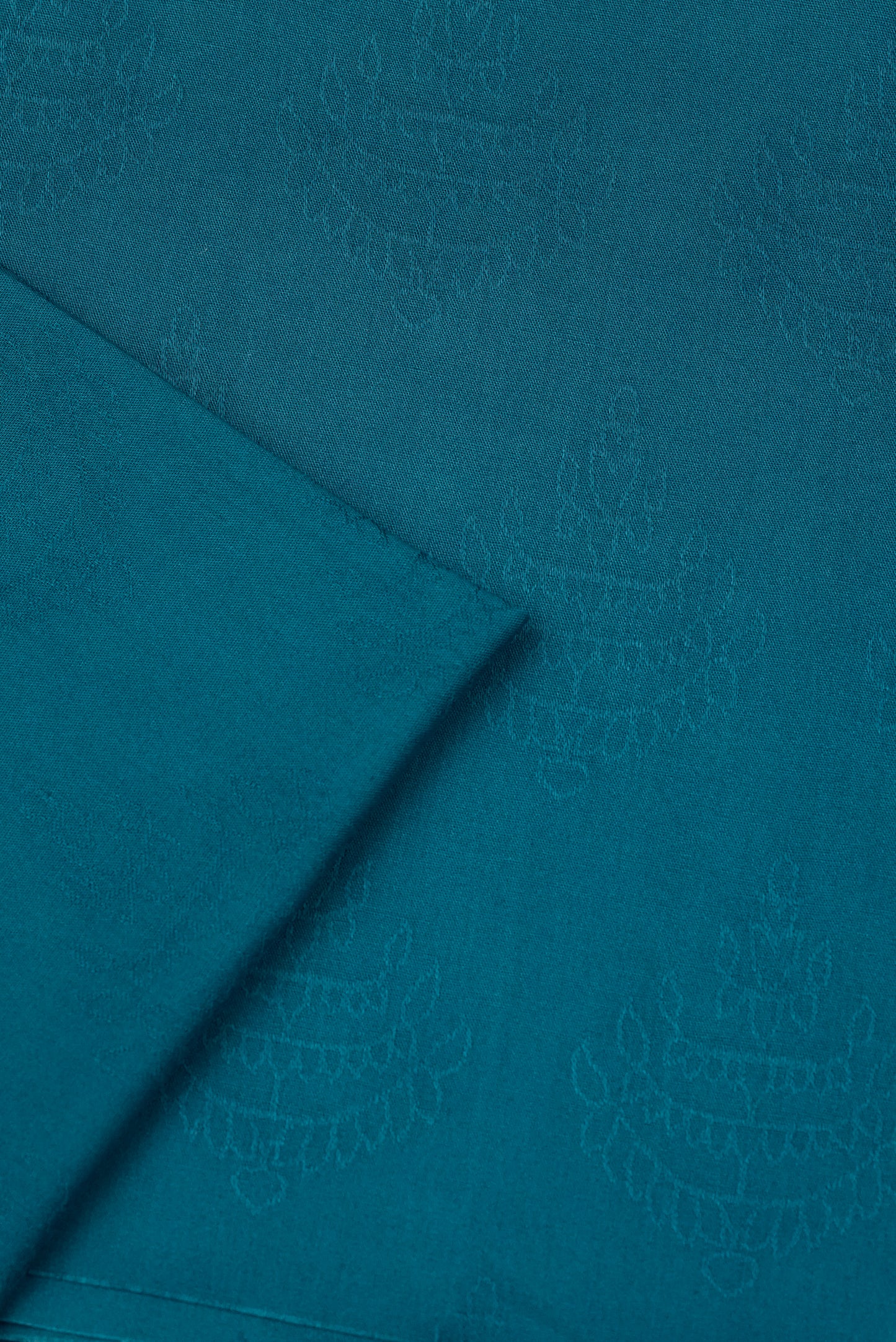 100% Cotton Jacquard Unstitched Fabric – Teal Blue | Co-ord Set & Kurti Fabric