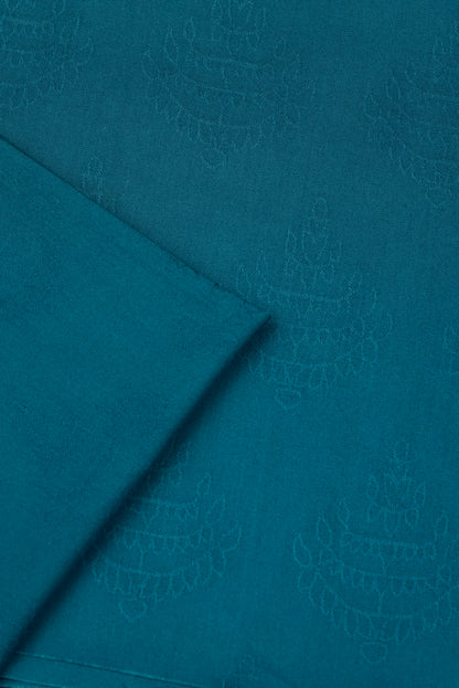 100% Cotton Jacquard Unstitched Fabric – Teal Blue | Co-ord Set & Kurti Fabric