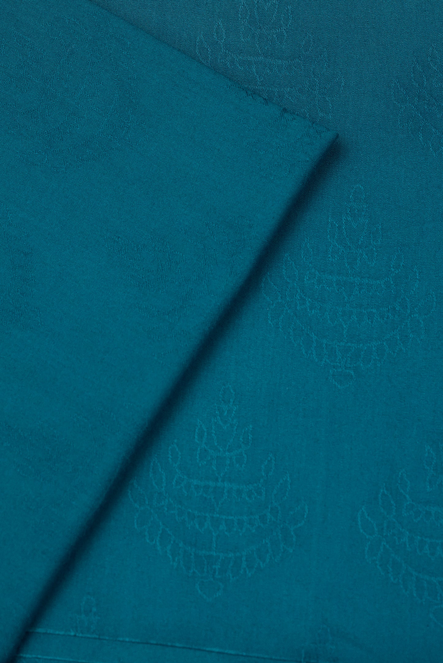 100% Cotton Jacquard Unstitched Fabric – Teal Blue | Co-ord Set & Kurti Fabric