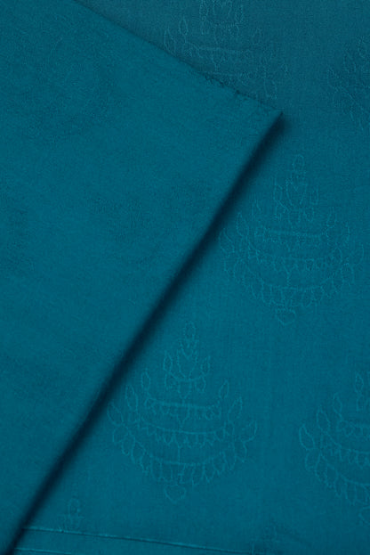100% Cotton Jacquard Unstitched Fabric – Teal Blue | Co-ord Set & Kurti Fabric