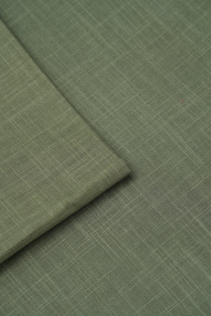 Slub Texture Unstitched Fabric – Olive Green | Western Co-ord Set Fabric