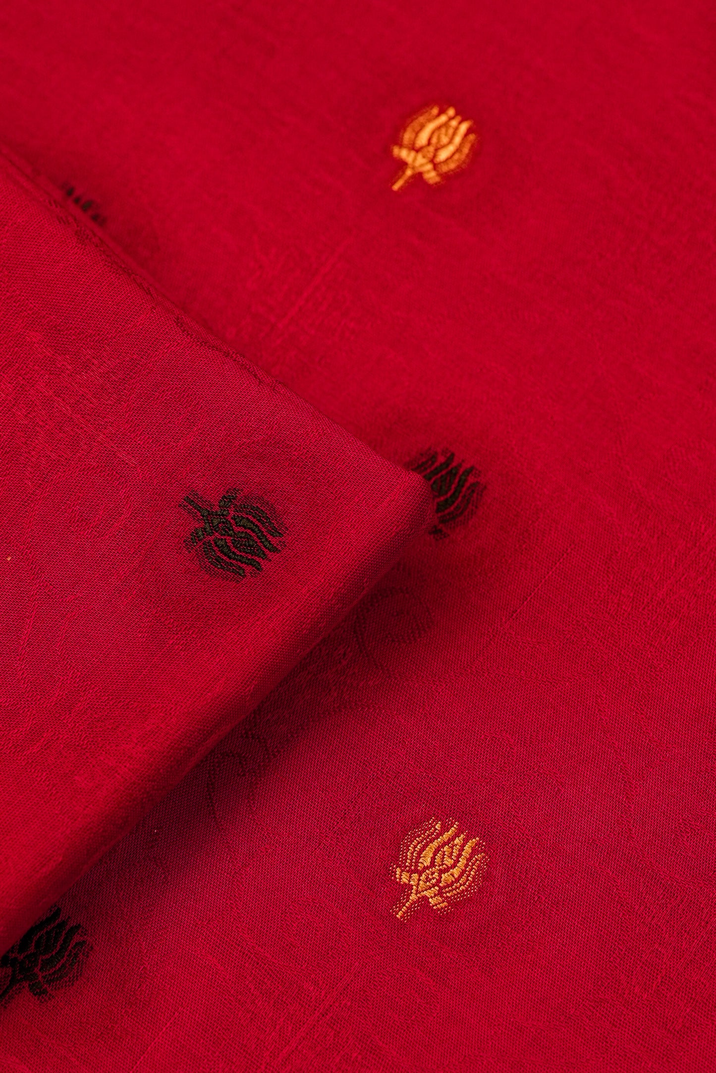Jacquard Unstitched Fabric Red Booti Print | Co-ord Set Fabric