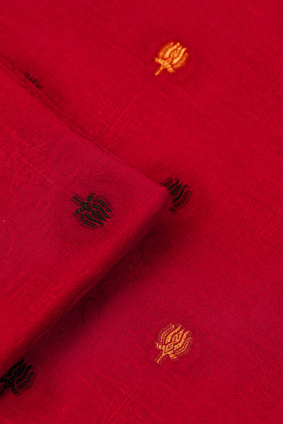 Jacquard Unstitched Fabric Red Booti Print | Co-ord Set Fabric