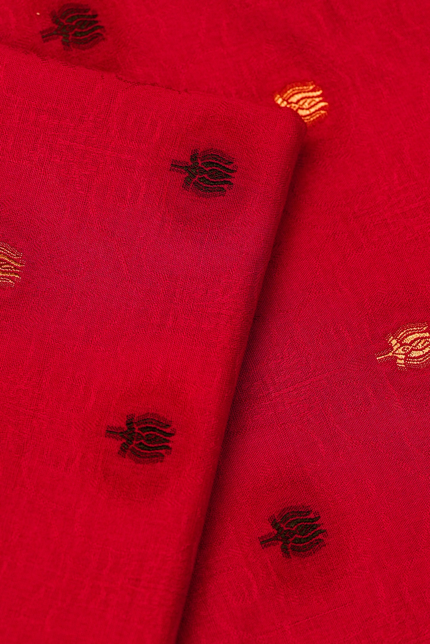 Jacquard Unstitched Fabric Red Booti Print | Co-ord Set Fabric