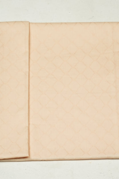 Yeh raha listing — same format jaisa pehli waali:  Product Title: 100% Cotton Jacquard Unstitched Fabric – Peach | Co-ord Set & Kurti Fabric