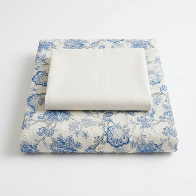 Premium Blue Chikankari 100% Cotton Lawn – 2-Piece Unstitched Suit