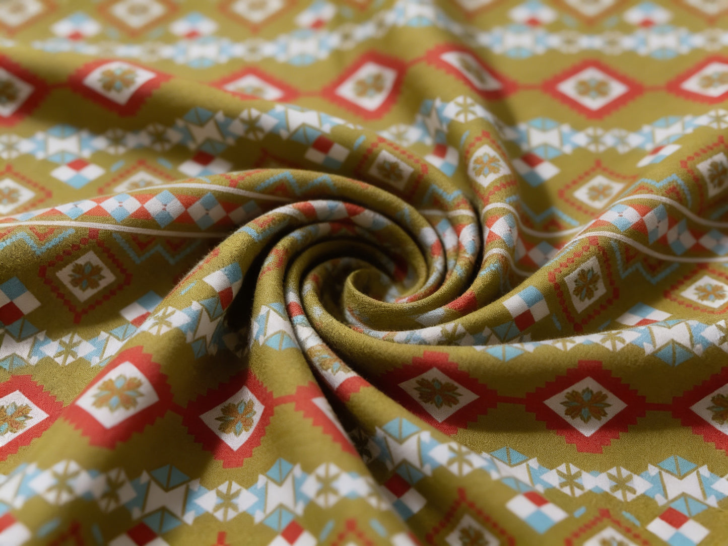 Mustard Geometric Print 100% Viscose Unstitched Cord Set – Soft & Premium Summer Fabric